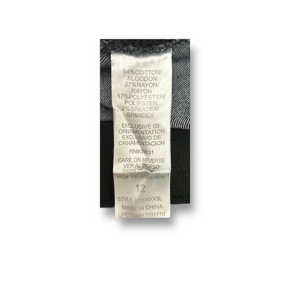 Democracy Black Ab Technology Skinny Jeans Stretch Sculpting Fit Mid Rise Sz 12 - Picture 6 of 10